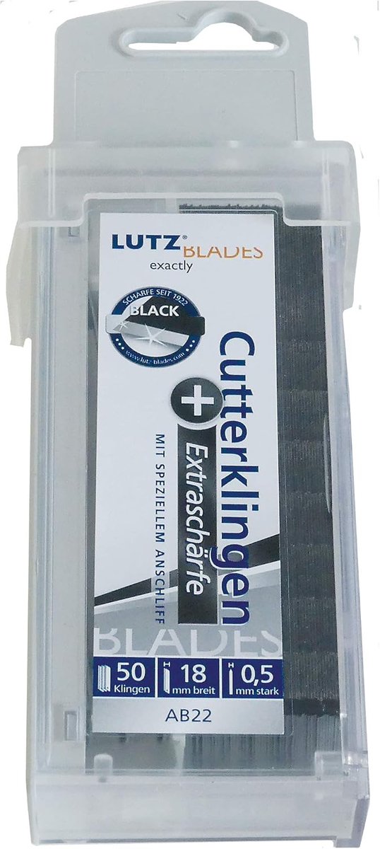 Lutz AB2-SZ 470026 Afbreekmesje, 50 reservemesjes voor cuttermessen, bladbreedte 18 mm, snijlengte 100 mm - ShopVlot
