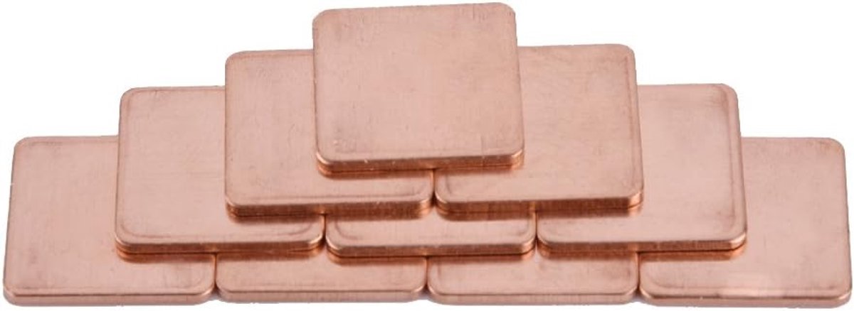 Copper Shim, 10 Stuks 20 * 20mm GPU CPU Thermische Heatsink Copper Pad Shim 401 W/mk 0.3/0.5/0.8/1.0/1.2/1.5mm voor Laptop Desktop Computer(0.3mm)