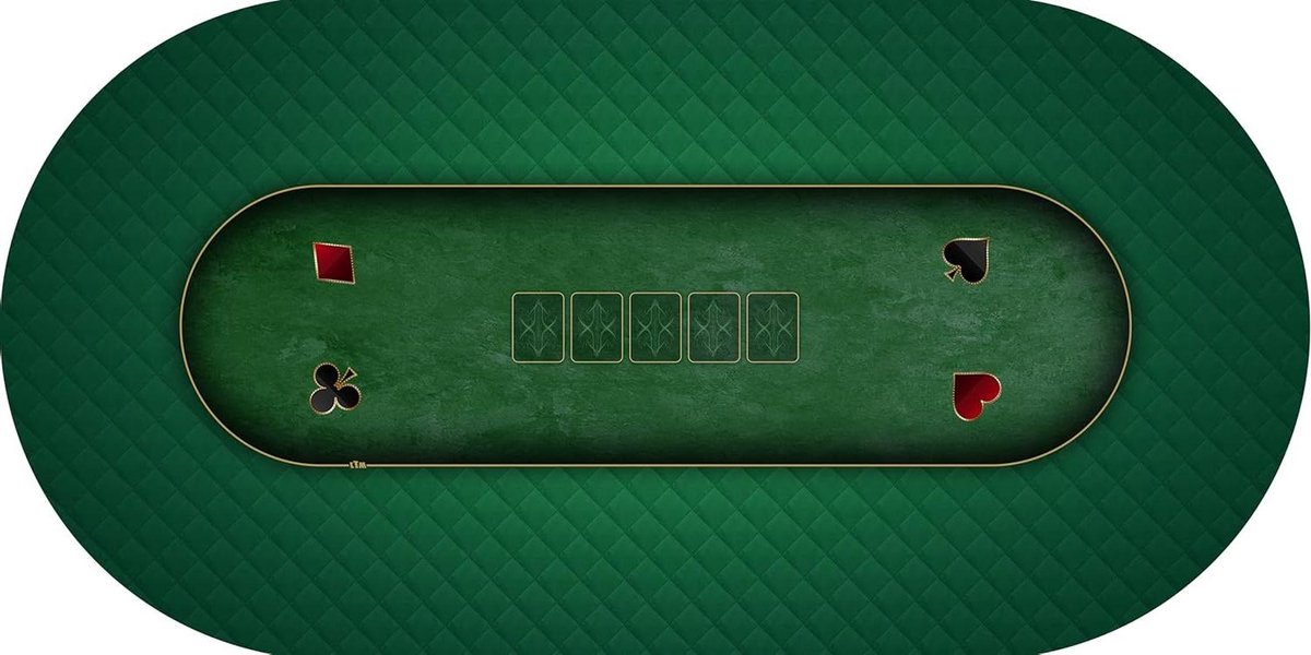 Pokermat Ovaal - Speelmat Poker - Thuis Poker Spelen - Antislip Jersey Coating - 180 x 90 cm - Groen