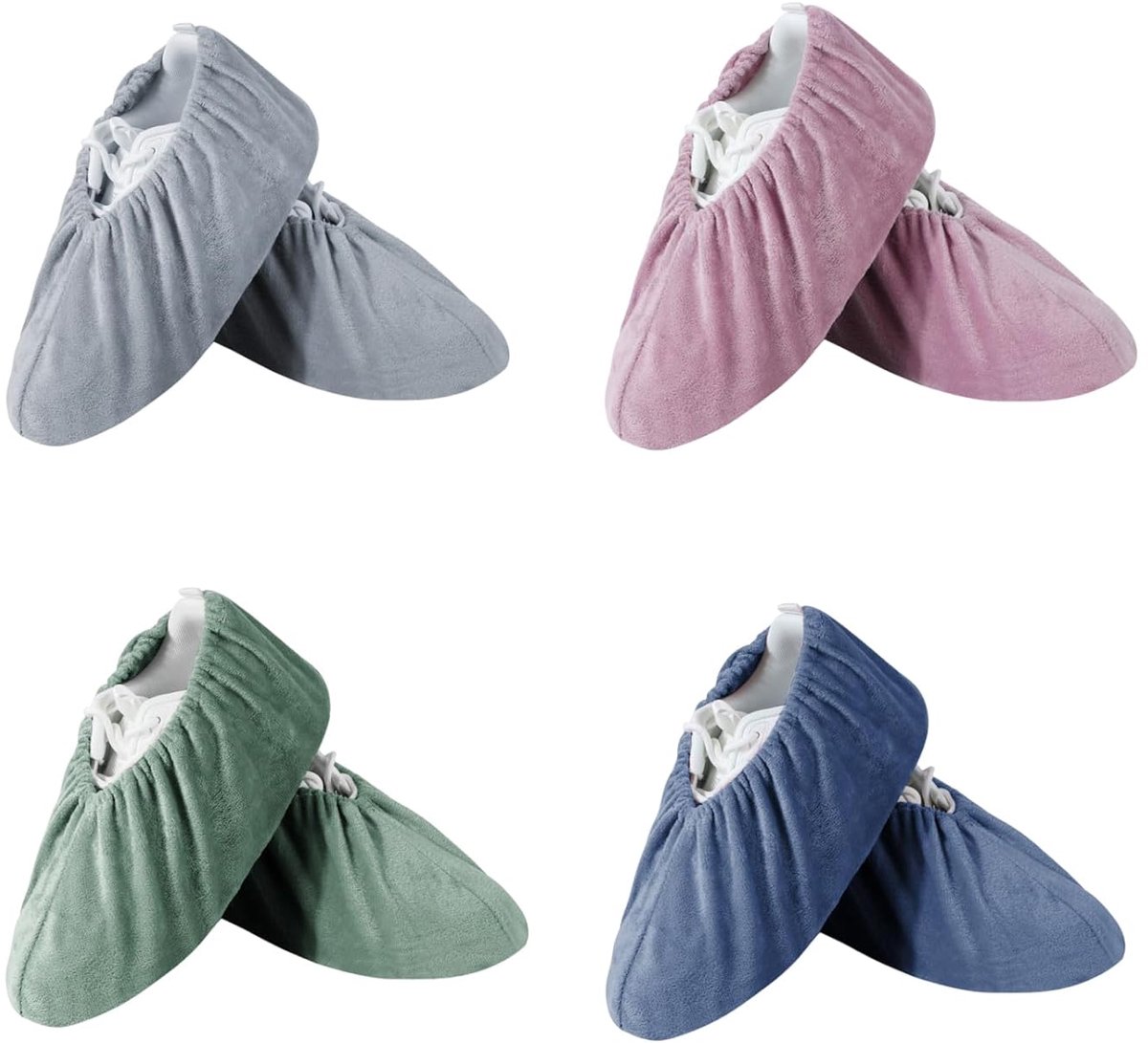 Overschoenen, 4 paar verdikte overschoenen, herbruikbare overschoenen, antislip overschoenen, wasbaar, gast schoenhoezen, voor de meeste volwassenen, uniseks, maat 36-44, 4 kleuren
