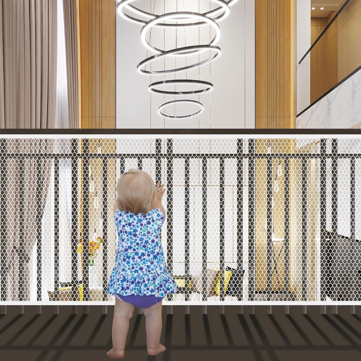 Veiligheidsnet voor Trappen en Balconnetten - Kindveiligheid, Trapbeveiliging, Babyveiligheid, Antivalnet voor Kinderen, Trappenhuisbeveiliging, Balkonveiligheid