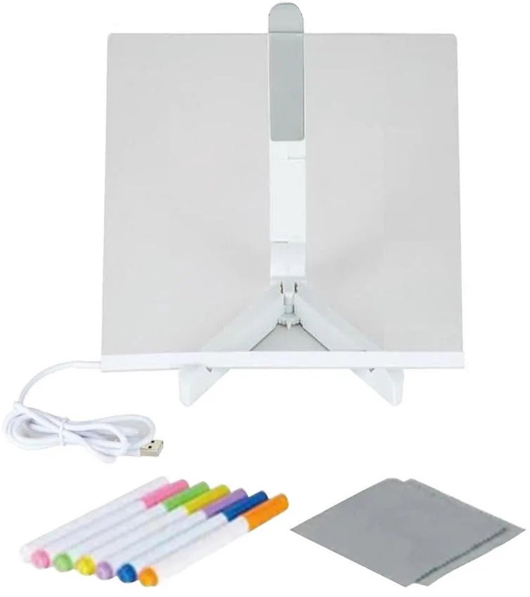 DIY Verlichte Tekentablet voor Kinderen-Wisbaar Acryl Fluorescentie Bord-Educatief Teken Speelgoed met Markers