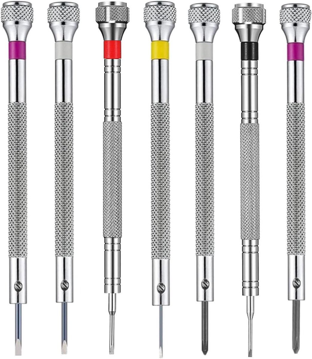 SnelShoppen - Set van 8 Mini Schroevendraaiers (0.6-1.6 mm) voor Horloges, Brillen, Elektronica en Sieraden, Precisie Gereedschap voor Fijne Reparatie