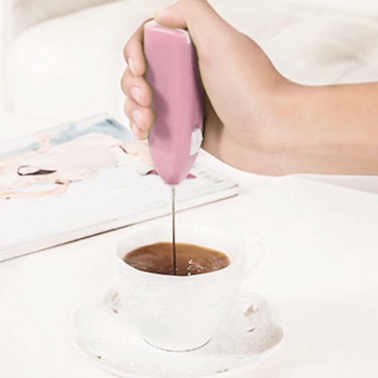 Elektrische Handmixer - Draadloze Mixer Drankjes - Drankjes Mixen - Lichtgewicht Ontwerp - 20 cm - Roze — afbeelding 2