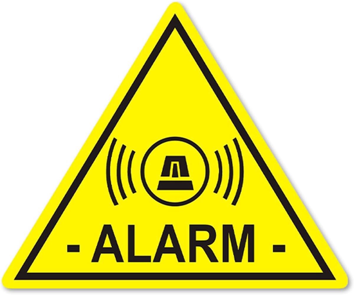 SnelShoppen - 5 Veiligheidssysteem Alarm Stickers - 5x4cm Waarschuwingslabels voor Thuis, Auto en Bedrijf - UV- en Weerbestendig, Voor Binnengebruik