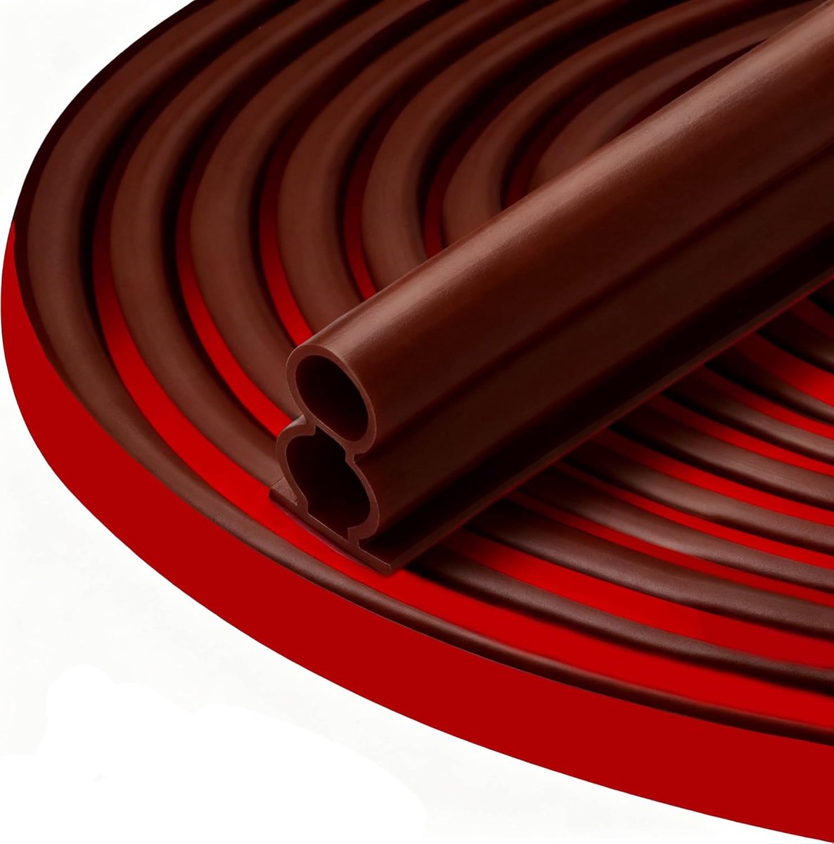SnelShoppen - Zelfklevende Dichtstrip 5 m x 10 mm, Raam- en Deurdichting, Rubberen Seal, Bruin, Geluiddicht, Flexibel, Waterdicht