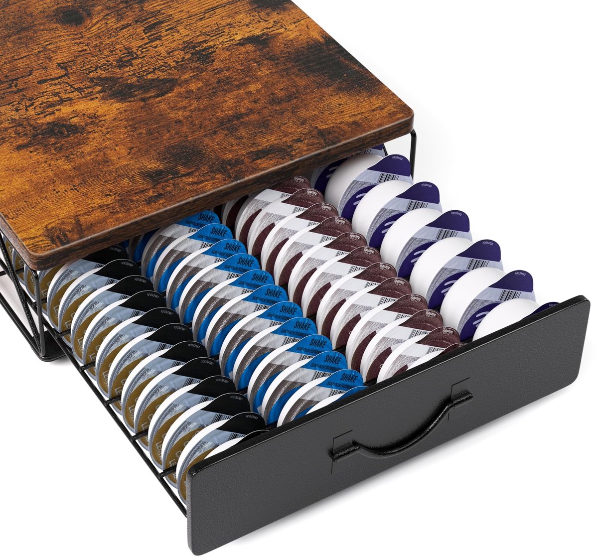 Omgoods - Koffiepadhouder voor Tassimo - Organiser voor 64 Koffiepads met Vintage Design
