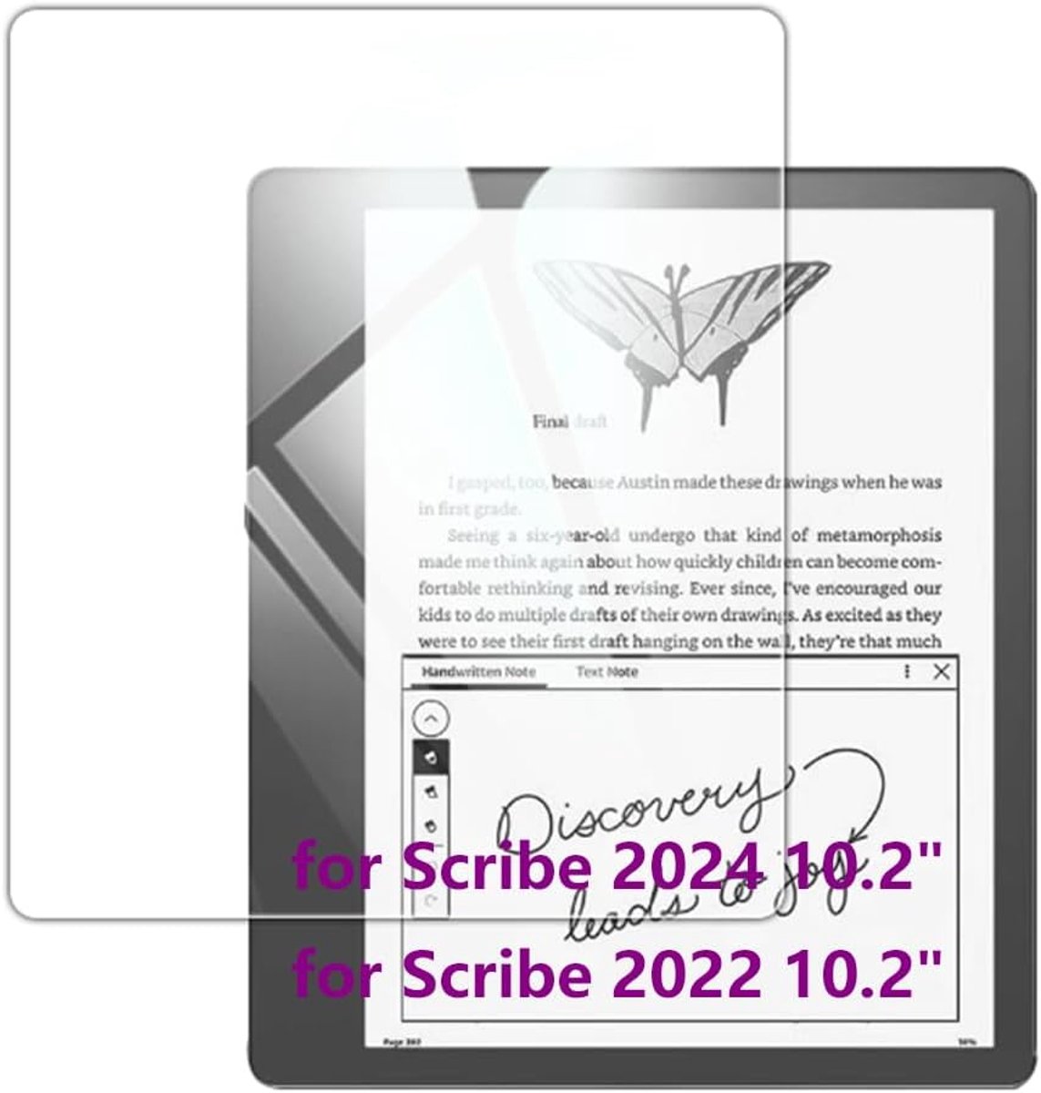 2 Stuks Gehard Glas Beschermfolie Schermen voor Kindle Scribe 2024/Kindle Scribe 2022 10.2"