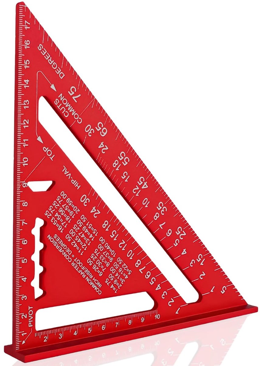 7 inch multifunctionele hoek voor timmerman en ingenieur, van staal, robuust en duurzaam