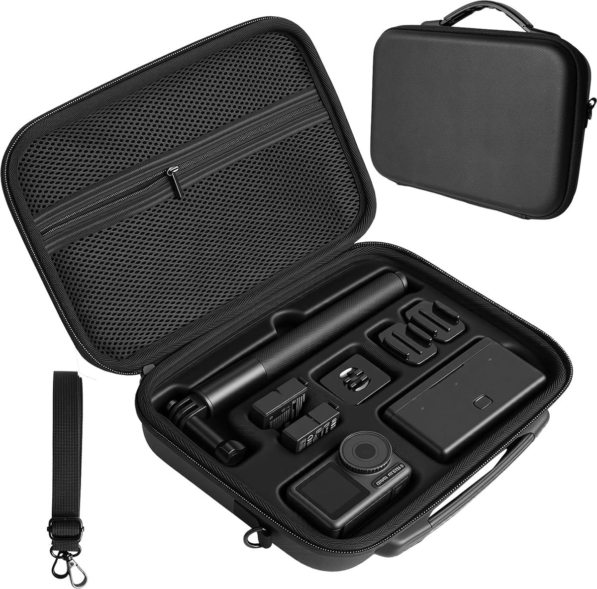 Draagtas voor DJI Osmo Action 6 accessoires, met schouderriem Osmo Action 6 PU lederen draagtas voor DJI Osmo Action6/5 Pro/4/3 Standard Combo Vlogging Action Camera