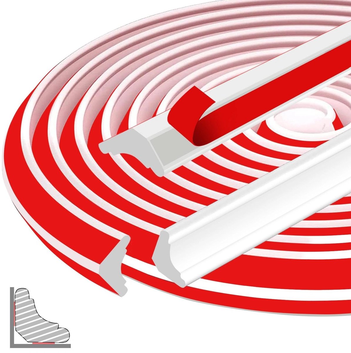 Omgoods - Flexibele Zelfklevende Decoratieve Lijst 27 x 20 mm voor Plafonds en Hoeken