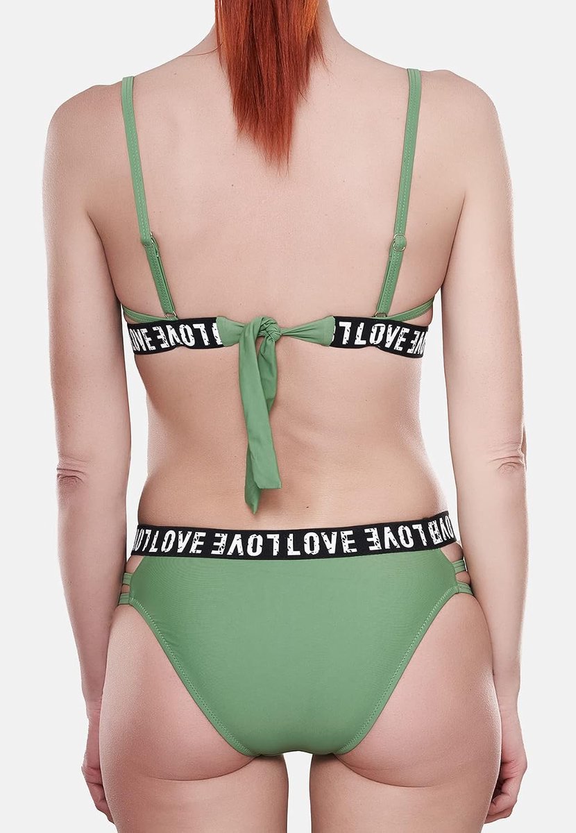 HELENA Tweedelige bikini met beugel, verstelbare bandjes, badmode voor dames, 235617, Groen, 40 NL