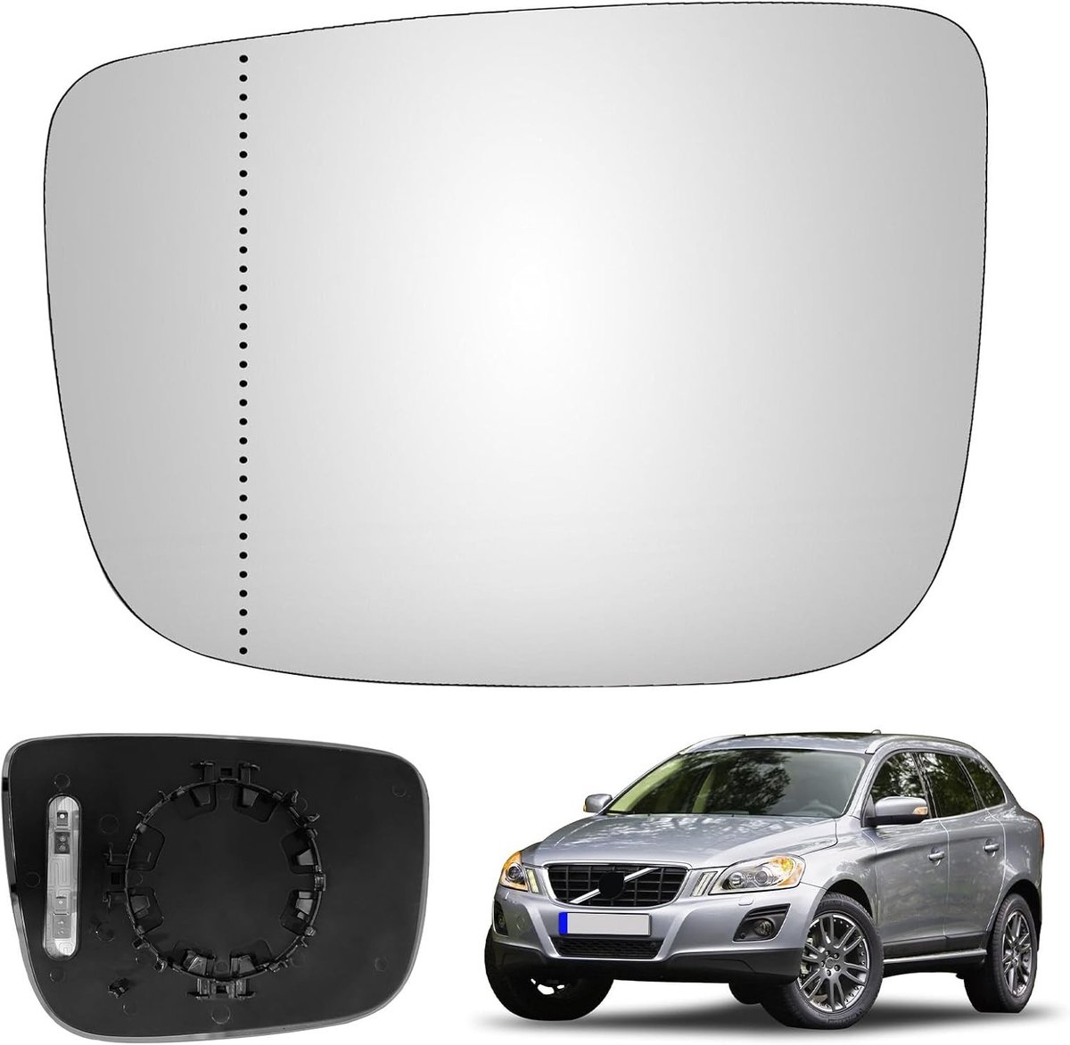 Vervangend Spiegelglas voor Volvo XC60 2008-2017, Asferisch en Verstelbaar, Geschikt voor Links, Reversie Lens en Buitenspiegel Glas