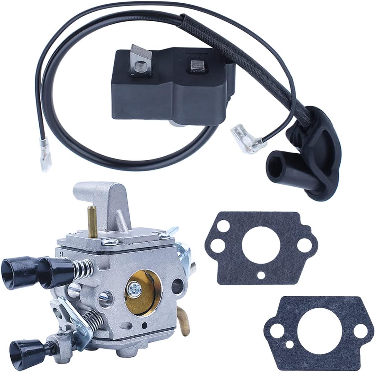 Carburateur en Bobine voor Stihl FS120 FS200 FS250 FS300 FS350 FS380 Trimmer, carburateur + bobine module + draad + pakkingen vervangende onderdelen 5-in-1 carb kit