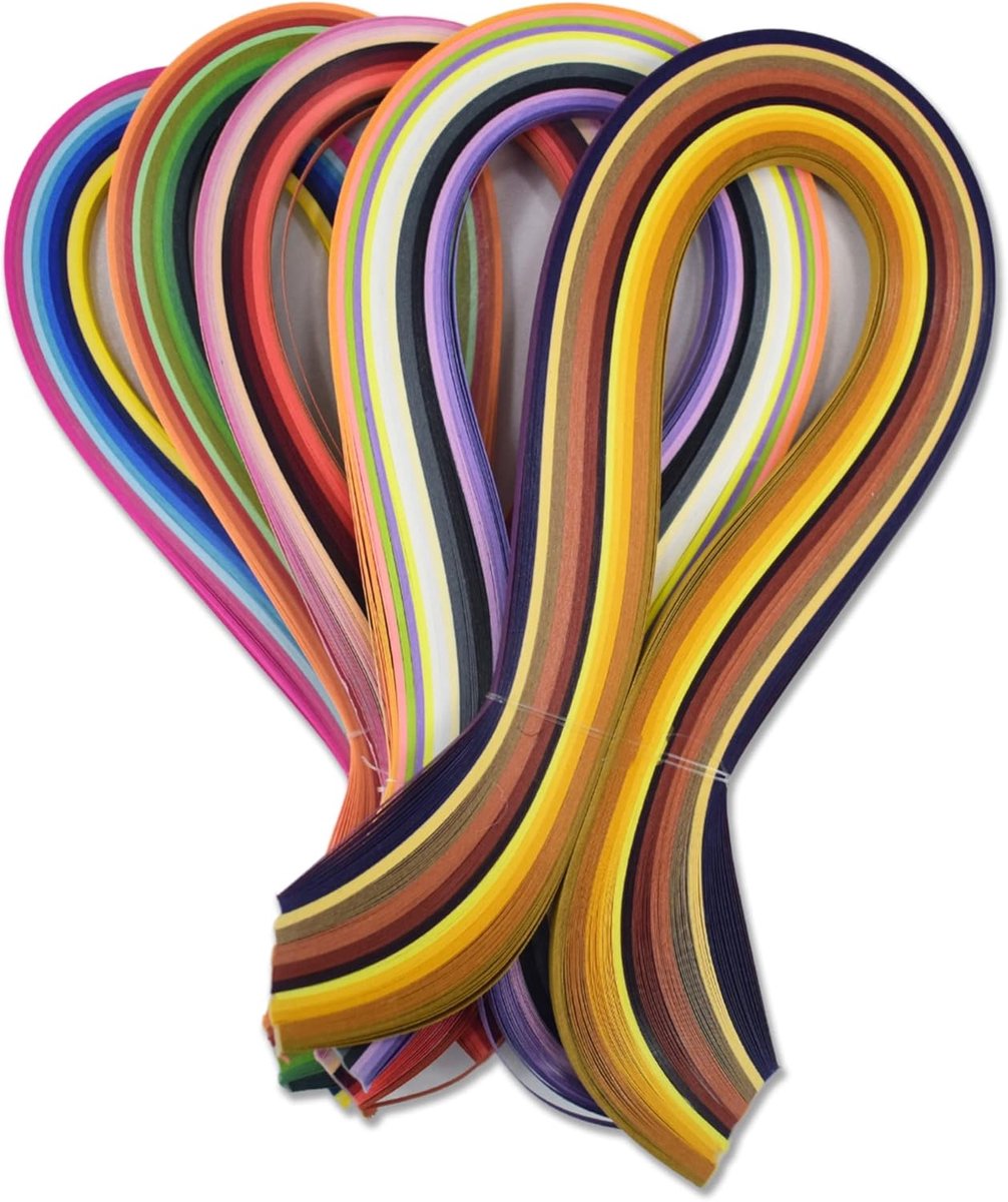 Meerkleurige quilling-papierstroken voor knutselwerk - 500 quilling-stroken 3 mm 30 cm lengte - Papier-quilling voor het versieren van kaarten, cadeauzakjes, fotolijsten en scrapbooking