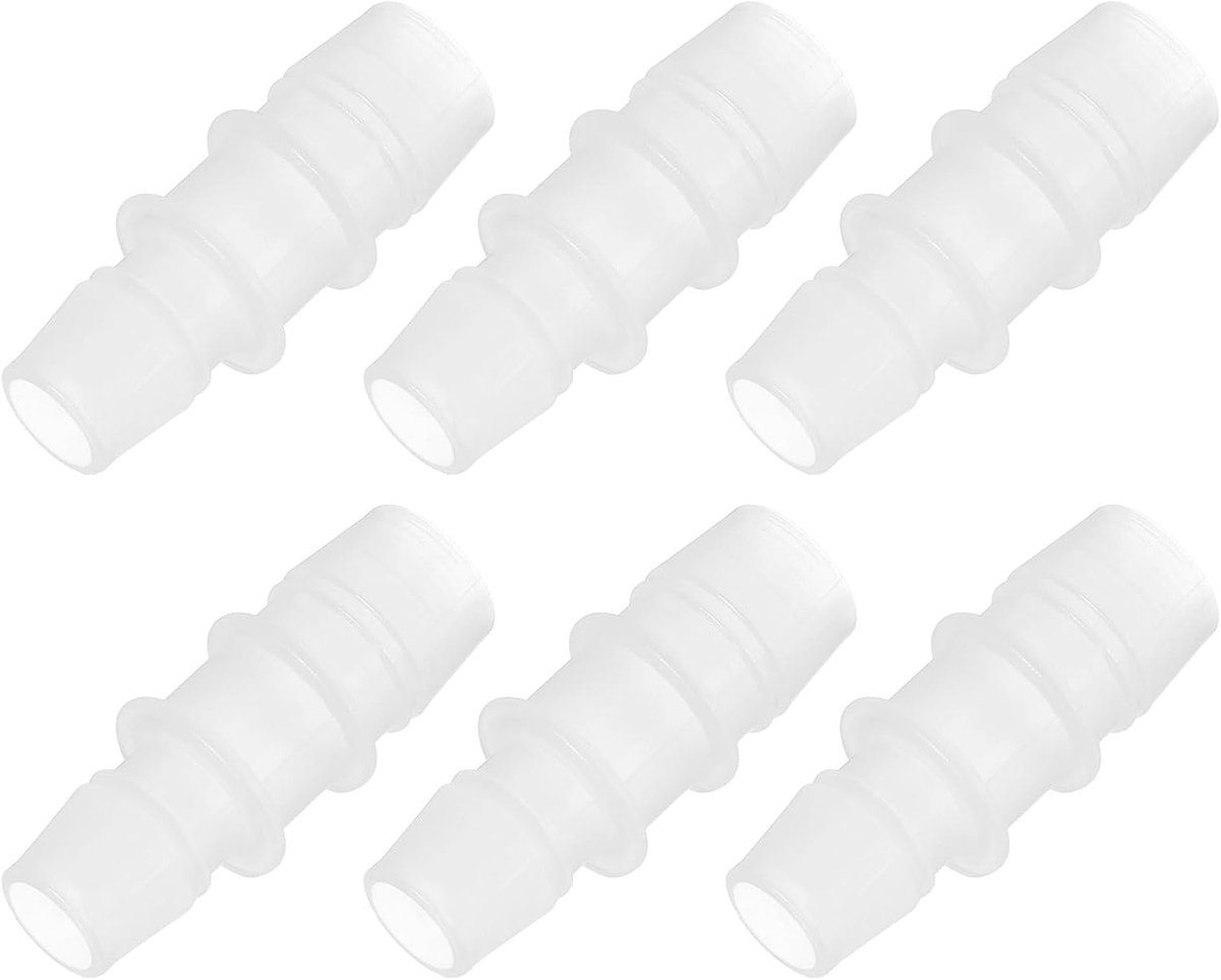1/2" tot 5/8" 6 stuks kunststof slangaansluitingen, verloopstuk buisadapter Union Splicer Joint Kit voor lucht gas water systeem aquarium slangpomp