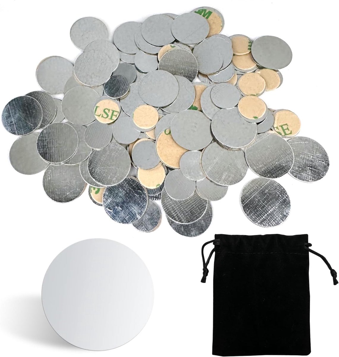 Platen met 1 zwarte beschermhoes van roestvrij staal, zelfklevend voor magneten, hechtbasis voor spelletjes en verzamelobjecten, figuren, replica's, busten