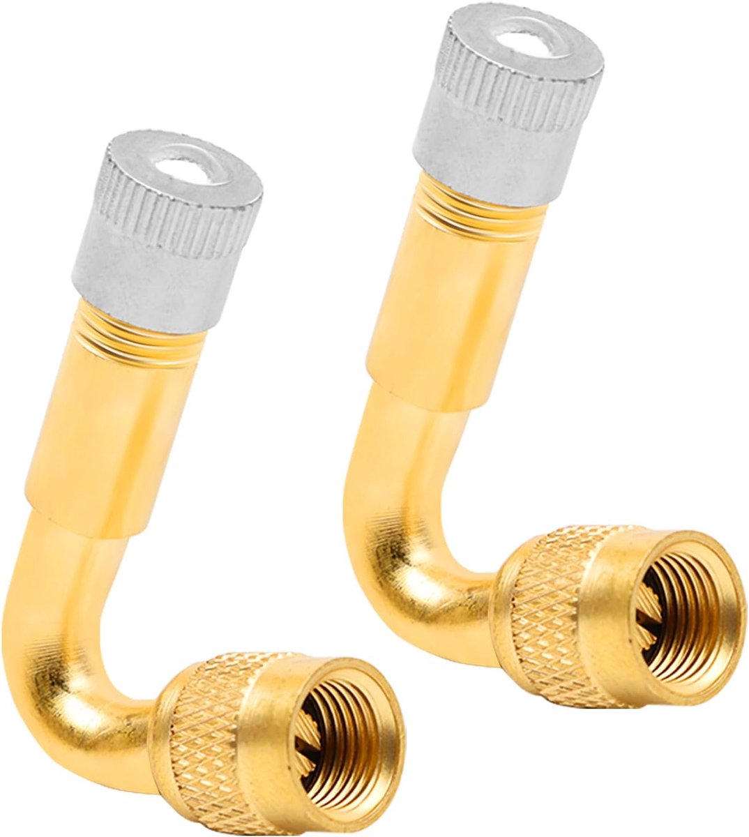 Ventielverlenging, koperen ventieladapter, hoekventielverlenging, autoventiel, bandenventielverlenging, hoekventiel voor auto, motorfiets, fiets, scooter (45°)