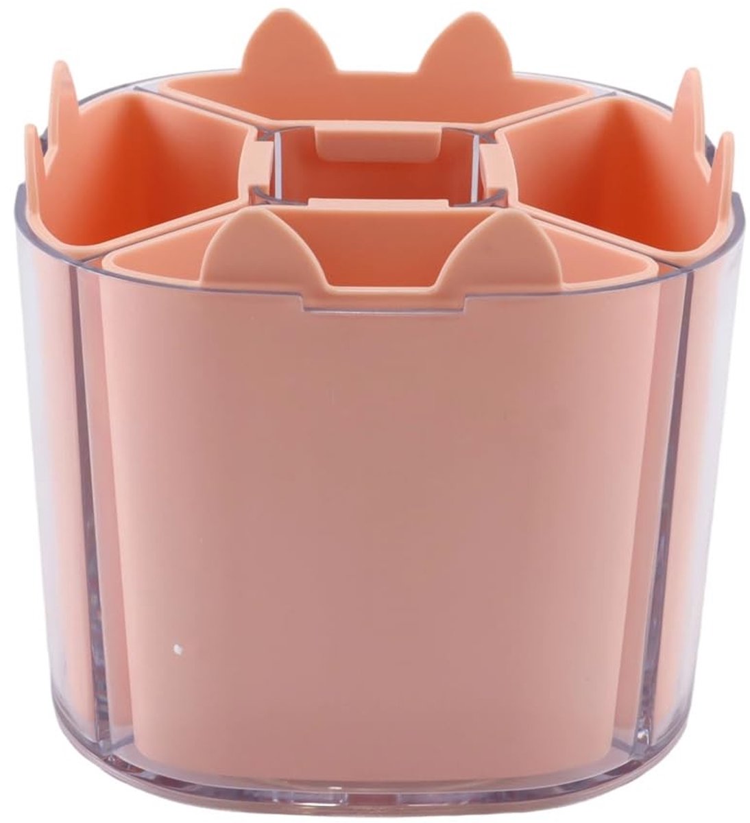 Omgoods - 360° Draaibare Pennenhouder met 5 Compartimenten - Bureau Organizer in Roze