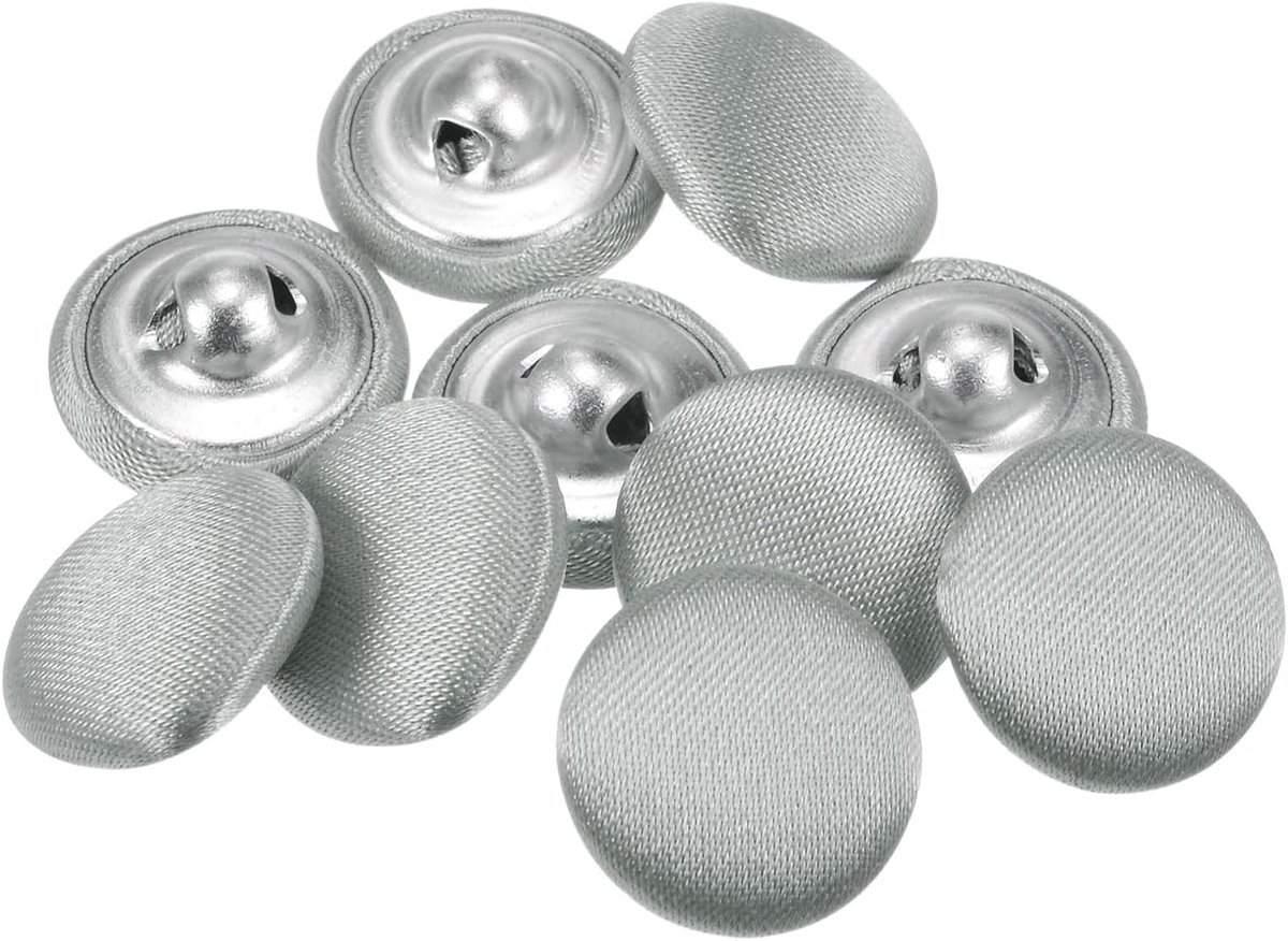 Knopen met stofovertrek 15mm satijnstof bekleed naaiknopen ronde knutselknopen metalen schacht oogknopen vintage voor mantel kleding jas blazer pakken DIY