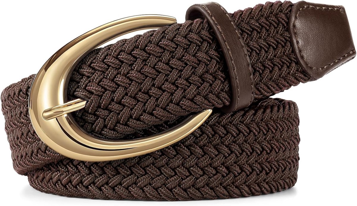 Gevlochten riem, stretchriem voor dames, heren, uniseks, elastische riem voor jeansbroeken