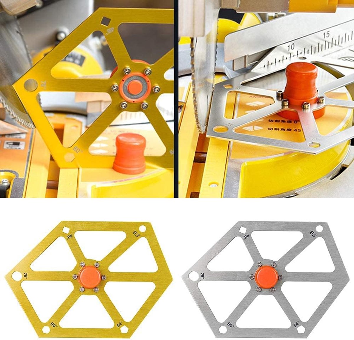 Zeshoek Hexagon Liniaal voor Tafelzaag Multi-Angle Meten Tool Zaag Hoek Finder Gauge gradenboog Hellingmeter Hoek Gereedschap