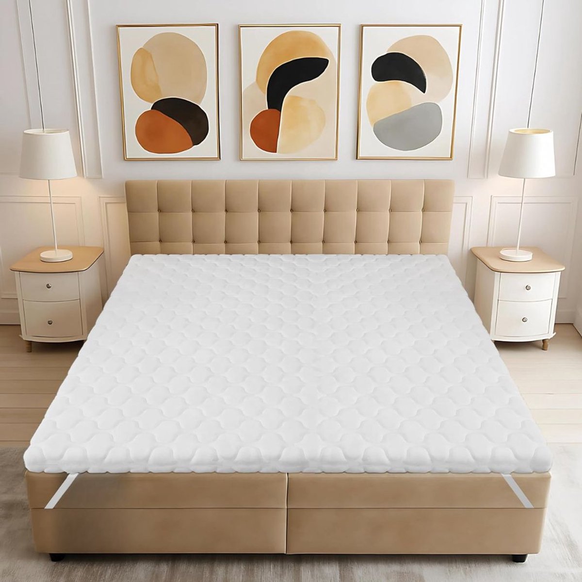 Zavio® Matras Topper - Comfort Verhoger - Betere Slaap - Wit