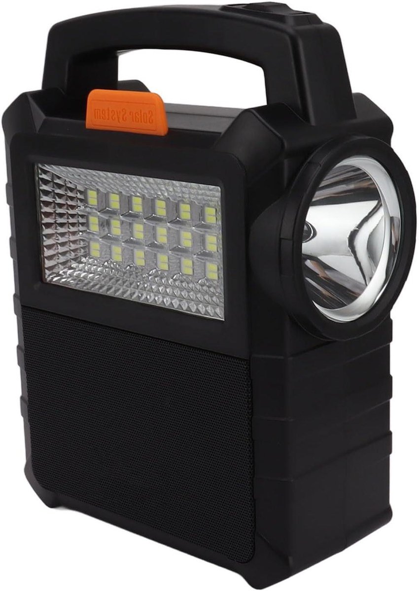 Zonnegenerator Draagbaar - Krachtcentrale Outdoor - Energievoorziening Buiten - Ingebouwde LED-verlichting - 30x18x10 cm - Zwart