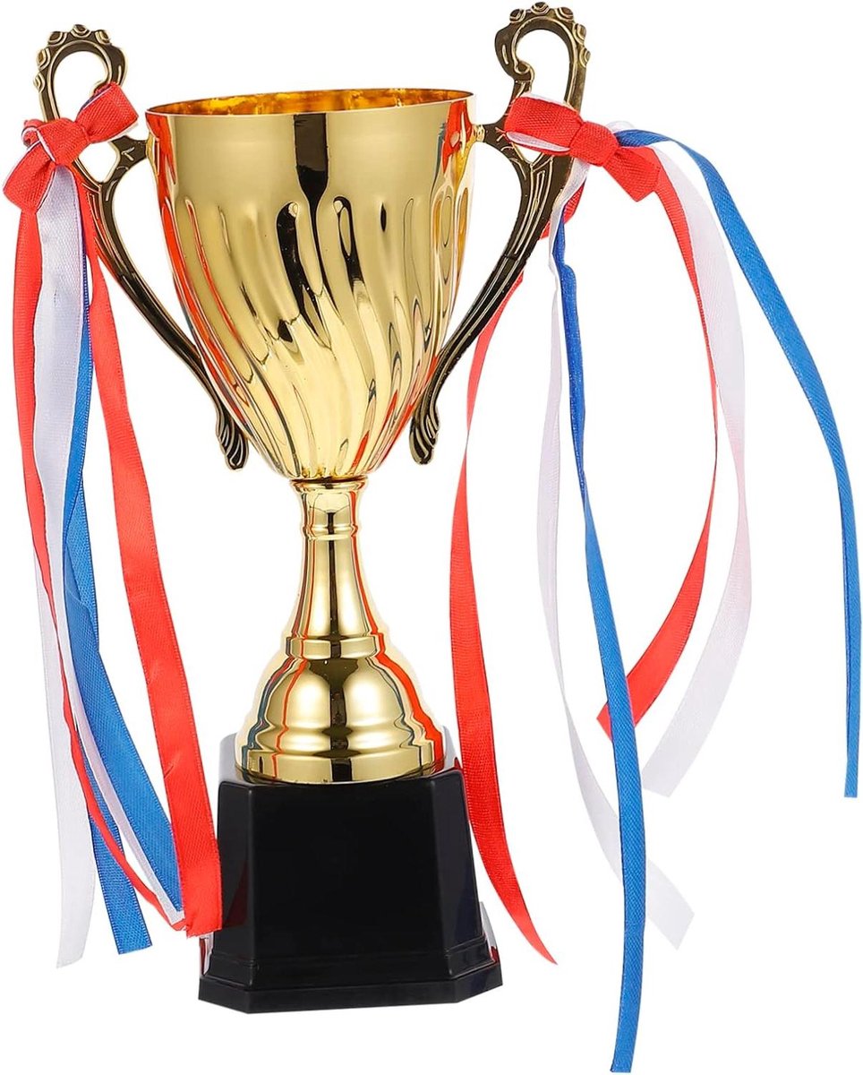 Gouden Trofee Bekers - Winnaarsbeker Prijs - Competitie Prijzen - Basketbalspeler Figuur - 24.5 x 8cm - Goud