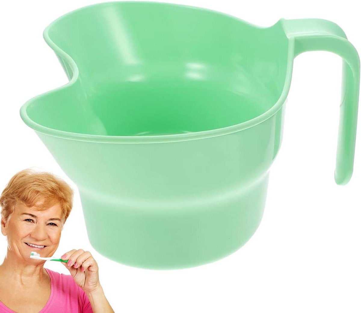 Spoelbak voor bed - Mondspoelbeker Bedpan - Mondhygiëne aan bed - Ergonomische handgreep - 21 x 15 x 9 cm