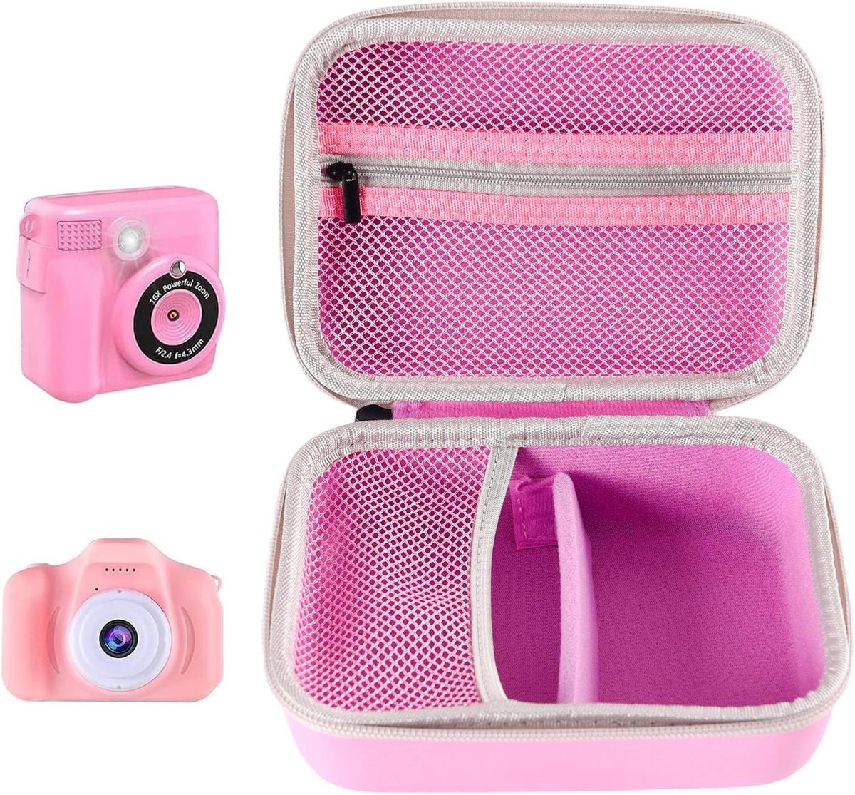 digitale camera, instant-camera, digitale printcamera en geheugenkaart, kindveilig en draagbaar, voor het opbergen van kabels, printpapier en accessoires, reisopslag