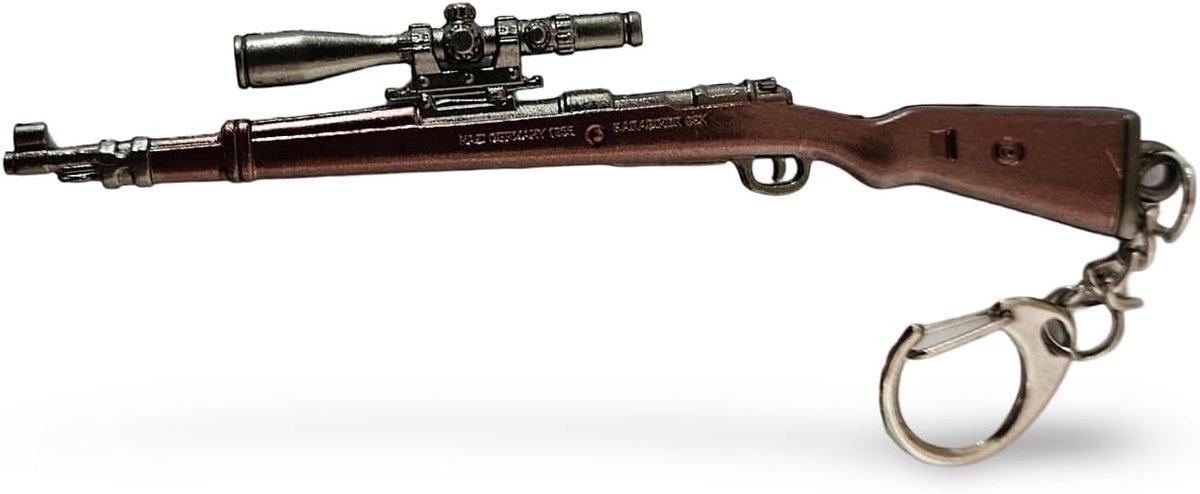 sleutelhanger in de vorm van een Duits houten geweer Kar98k – 12 cm