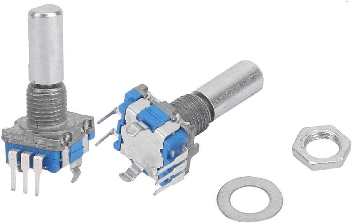 10 STUKS 5-Pins Encoder + Ringen + Moeren DC 5 V EC11 Encoder Coderingsschakelaar Digitale Potentiometer Met Schakelaar