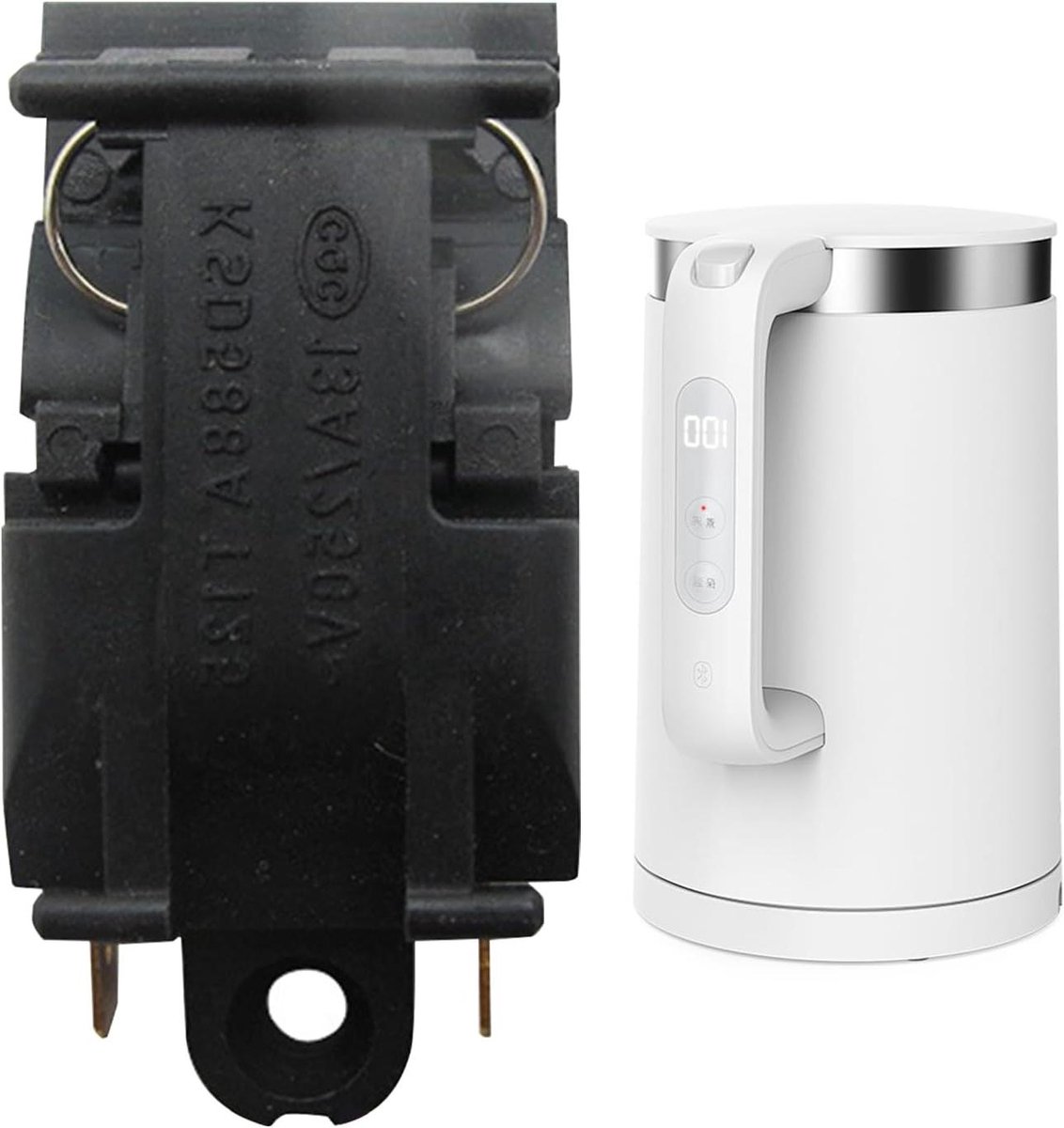 Waterkoker Stoomknop - Vervangingsonderdeel Temperatuurregeling - Veilig Koken - Stoomdetectie Technologie - 5 x 2 x 1 cm - Zwart