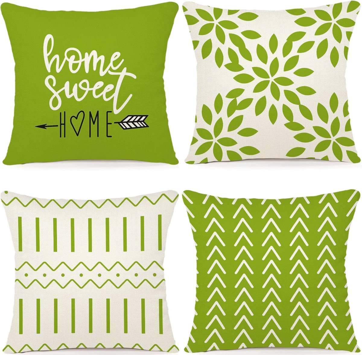 SnelShoppen - Set van 4 Linnen Kussenhoezen 40x40cm - Decoratieve Kussenhoezen voor Sofa, Tuin, Bed en Bank - Ideaal voor Huis en Tuin