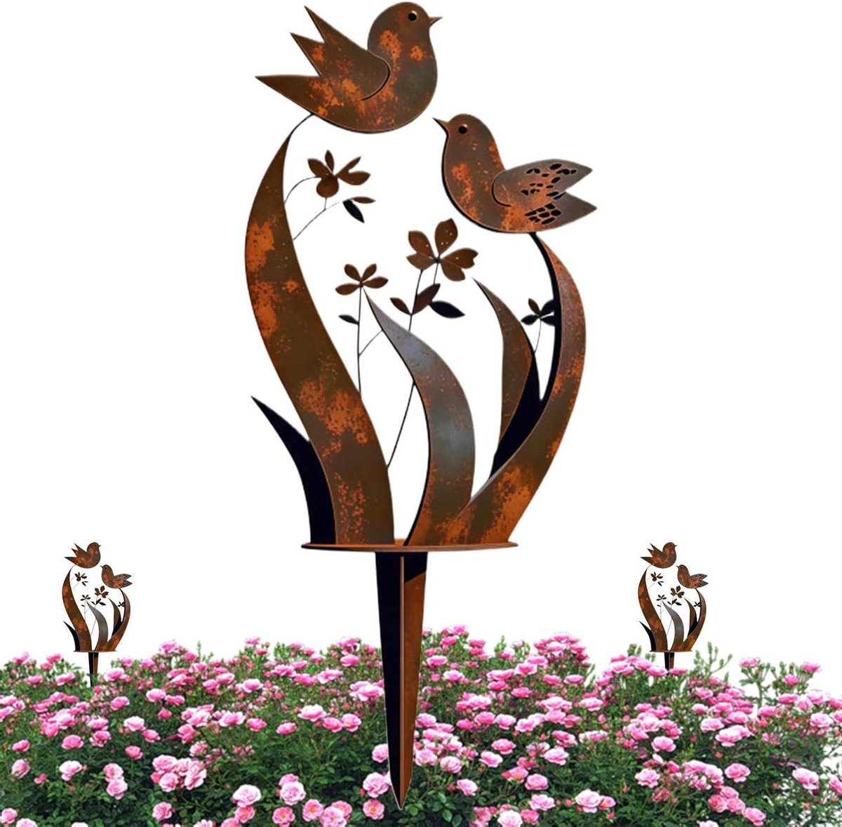 Metalen Tuinstokken Decoratief - Grondbordjes Vogel - Tuin Verfraaien - Roestvrije Duurzaamheid - 30 x 18 Centimeter - Niet gespecificeerd