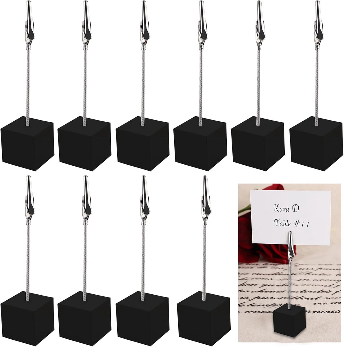 SnelShoppen - Photo Holder met Klemmen voor Kleine Foto's - Veilig je Foto Bevestigen | 10 Stuks Memo Clip Houder voor Bruiloften, Restaurants en Kant