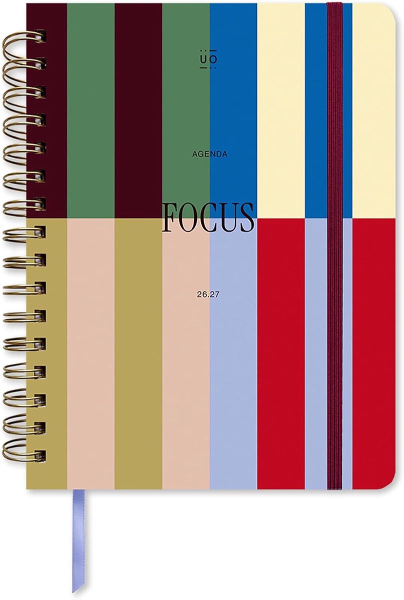 SnelShoppen - UO Schoolkalender Kopenhagen 2026-2027, Academische Kalender met Weekoverzicht, Vaste Kaft, 134 Stickers, Elastiek, Liniaalmarker en Tab