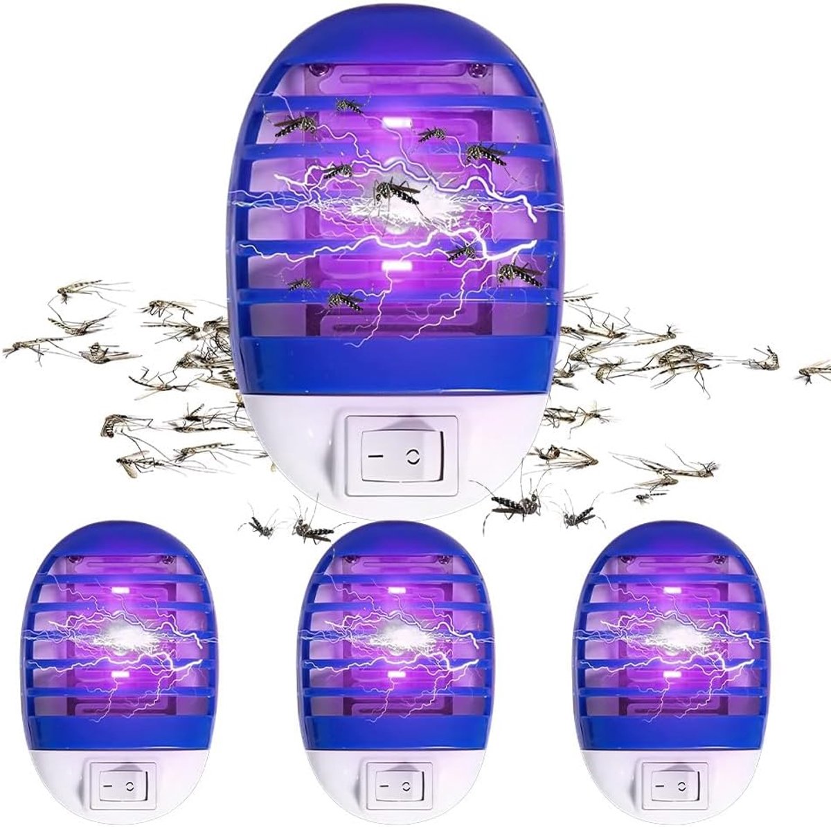 Elektrische insectenverdelger 4 stuks - UV-muggenlamp - Effectieve vliegenval - Ideaal voor keuken en slaapkamer - SnelShoppen