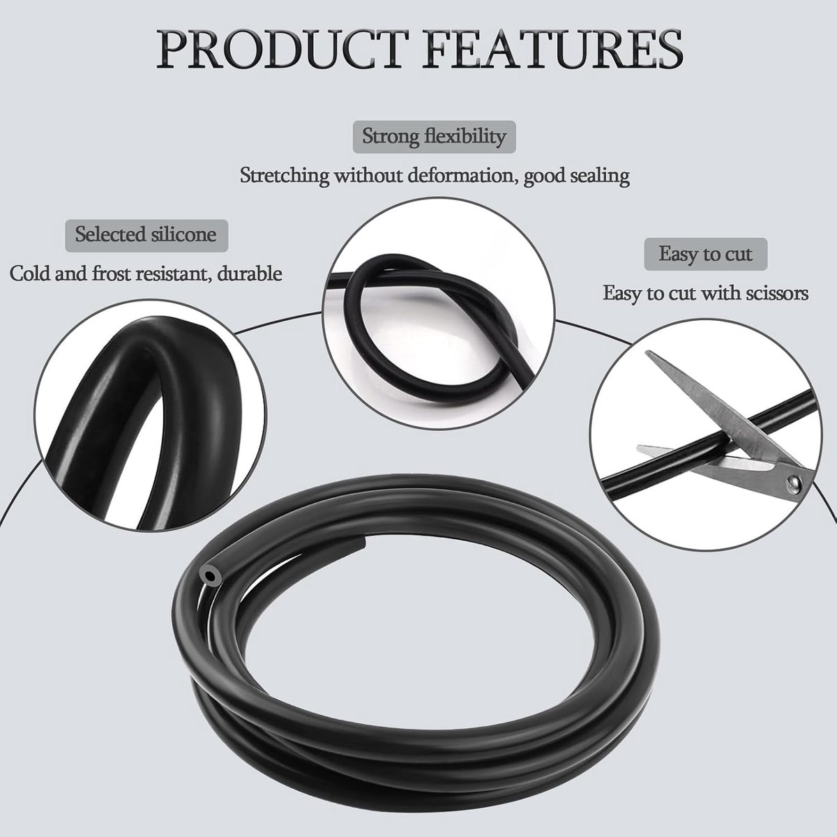 vacuümslang voor auto, 3 m, binnendiameter 3 mm, buitendiameter 8 mm, vacuümslang van siliconen, koelwaterslang voor automotor (3 mm ID - 8 mm OD)