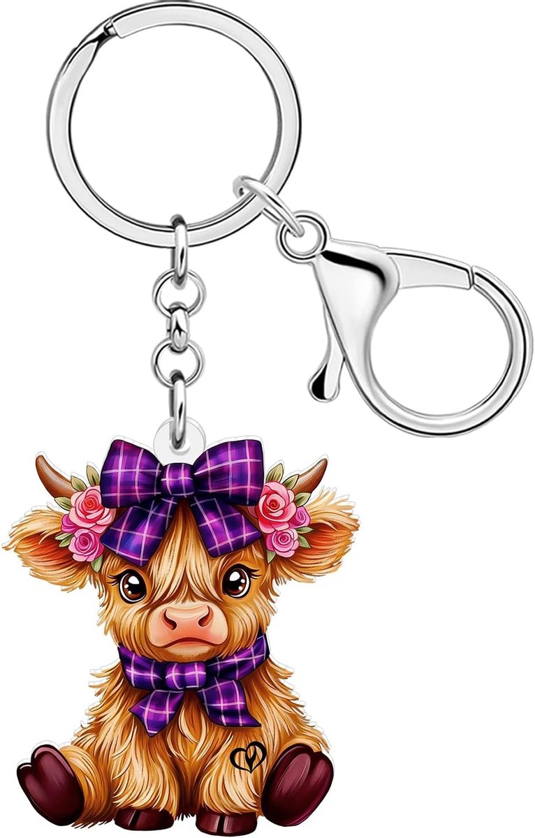 Hoogland Koe Geschenken Acryl Hooglander Koe Sleutelhanger Accessoires Hyland Koeien Geschenken Voor Vrouwen Cowgirl Bag Charms