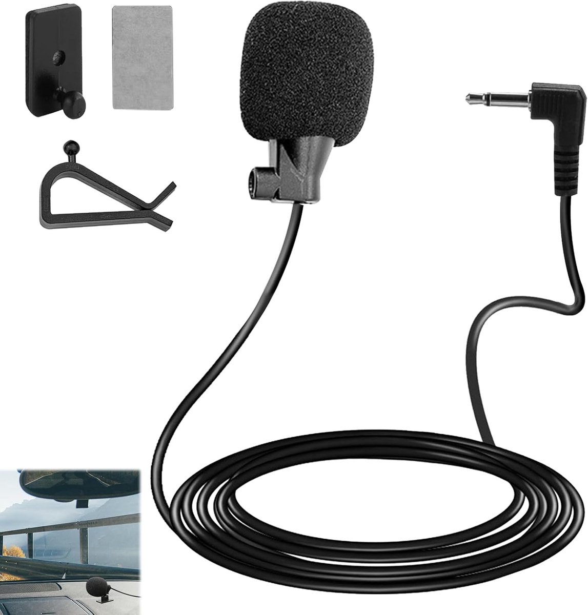 Microfoon jack 3,5 mm, externe auto microfoon 3,5 mm voor auto auto hoofdeenheid Bluetooth geactiveerd stereo radio GPS DVD, plug and play