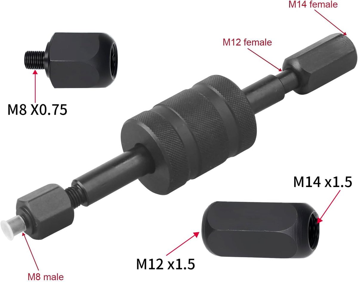 Diesel injector trekker verwijderaar set demontage gereedschap auto met adapter M8, M12, M14