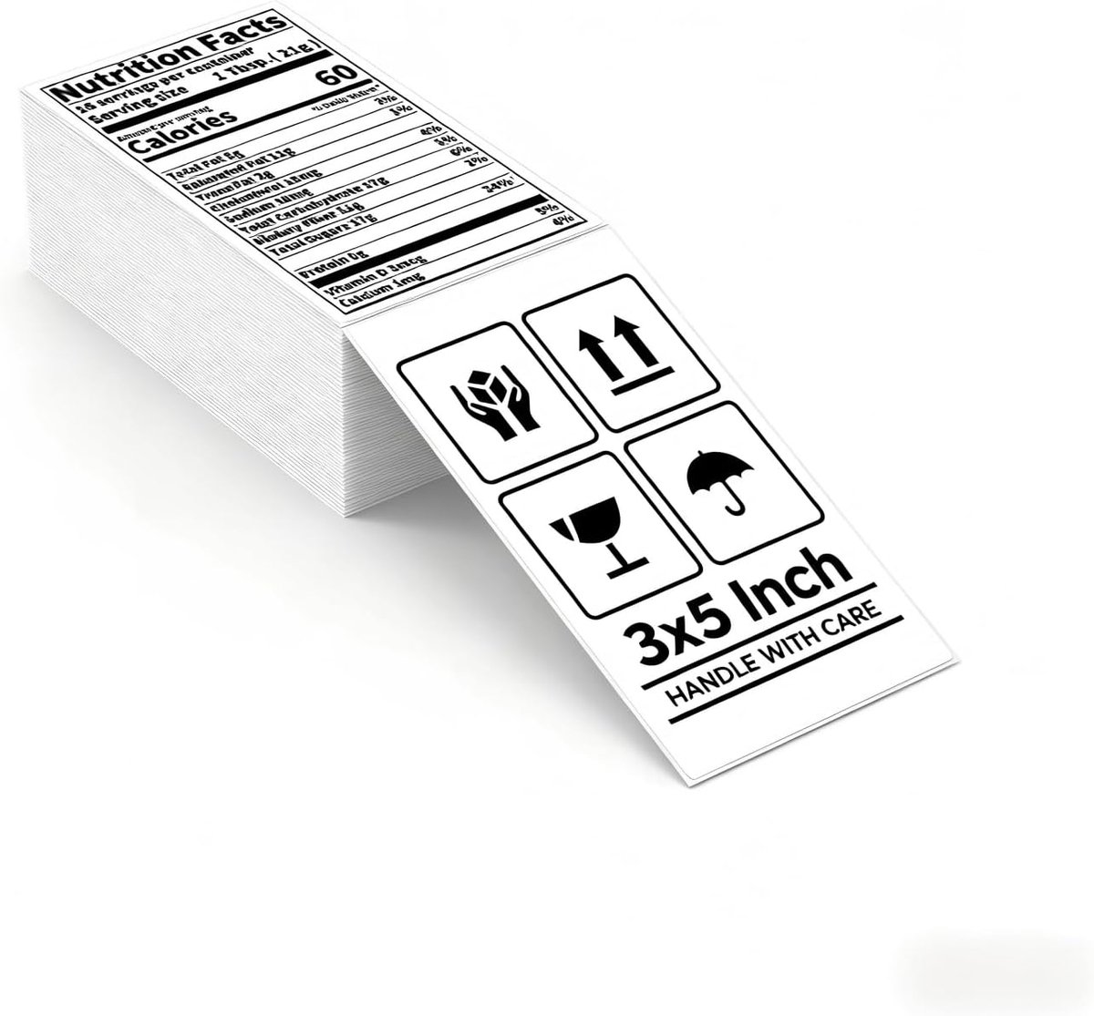 Thermodirect-etiketten, Commerciële Kwaliteit Permanente Zelfklevende Vouw Mailing Postzegel Etikettenpapier voor Thermische Printers en Pakketten (Gevouwen 500 etiketten - 3x5 inch)
