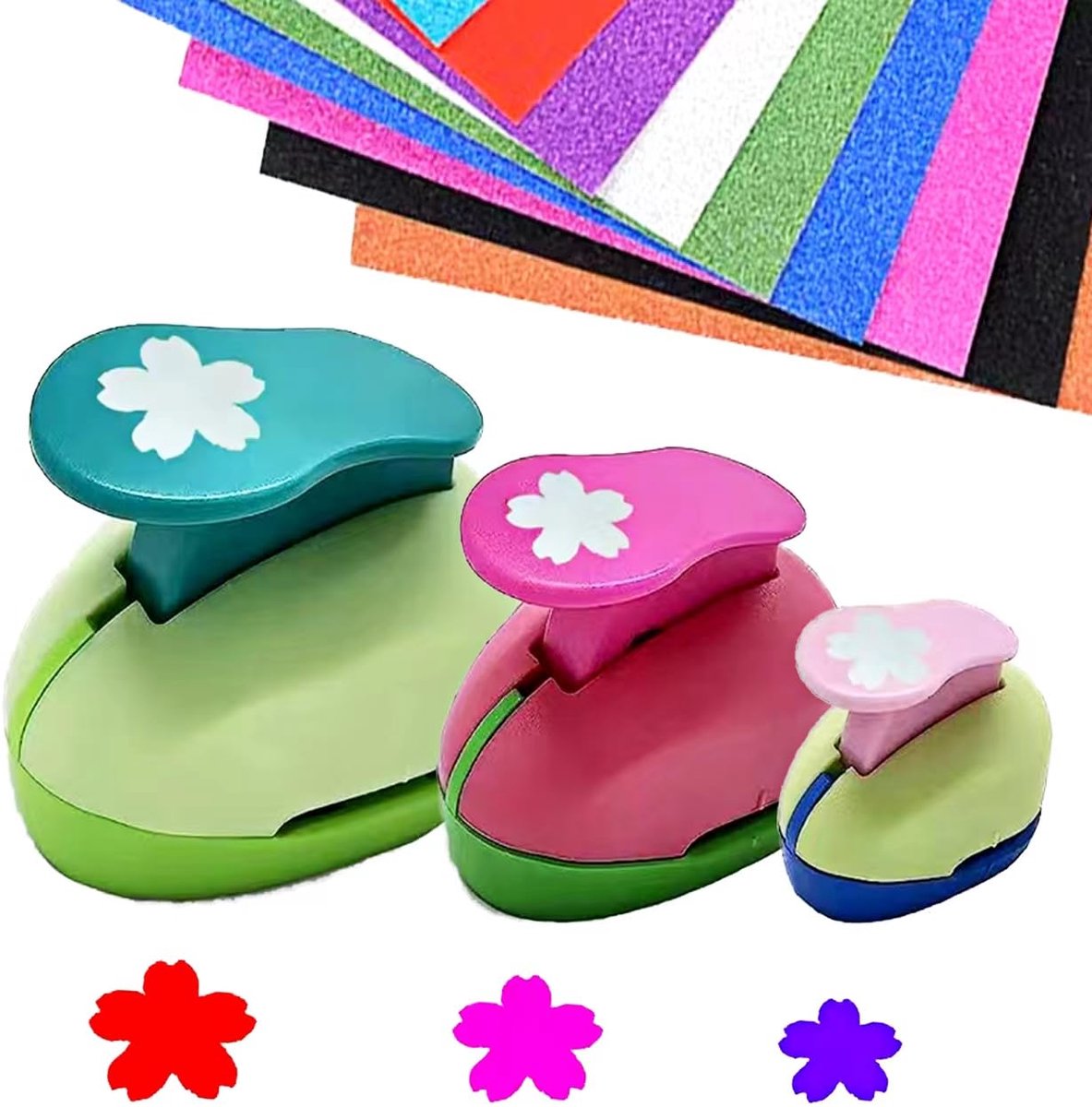 Bloemen Bloesem Set Motiefponsen Motiefperforator voor Papier DIY Scrapbooking Knutselen Wenskaarten - 9, 16, 25 mm