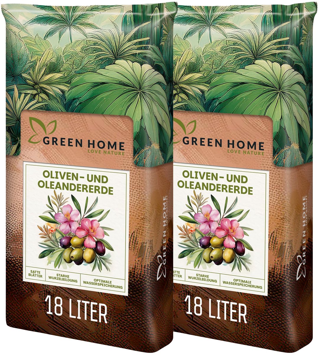 Green Home olijfboom en oleander potgrond - 36 liter - mediterrane potgrond met langwerkende meststof - pH 5,8