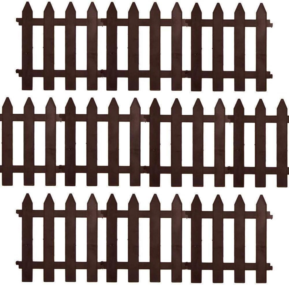 Tuinpalissade, sierhek, 30x30 cm, 3 m, 10 stuks (bruin)