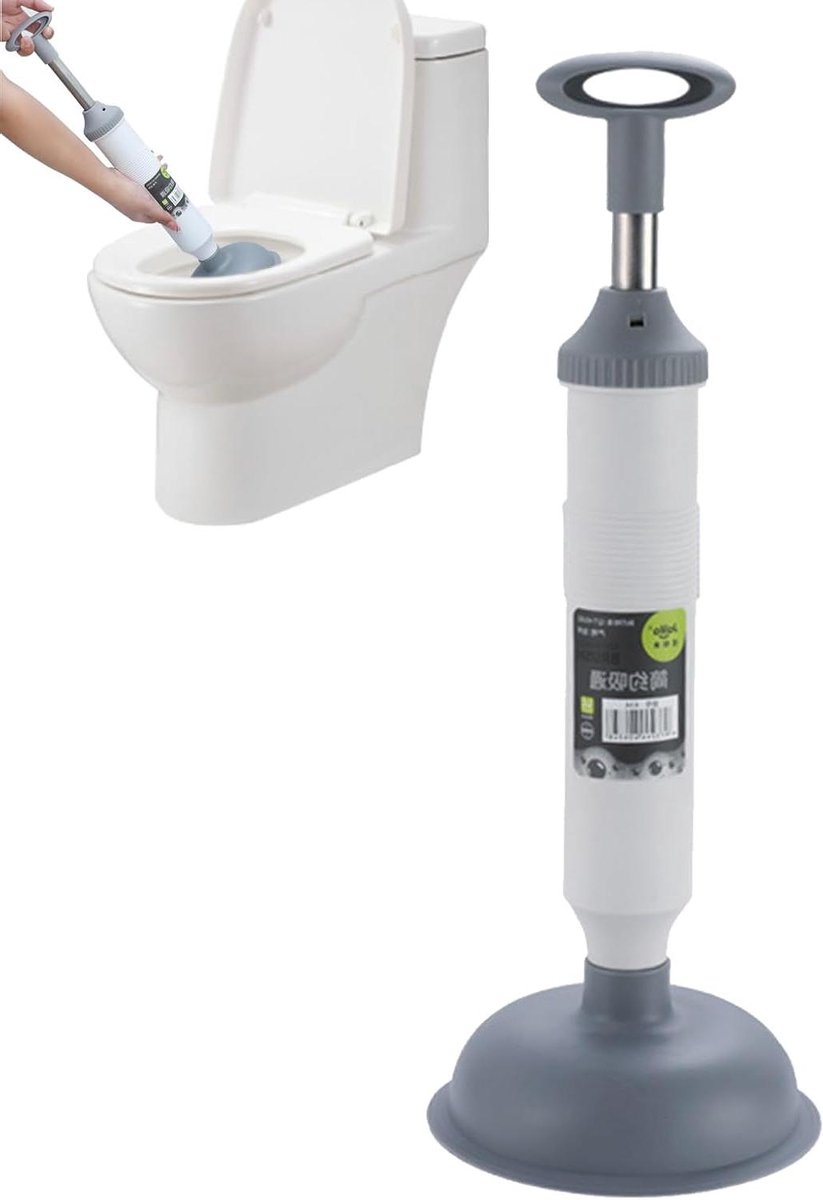 Badkamer Ontstopper - Toilet Piston - Afvoer Ontstoppen - Hoge Druk Ontwerp - 40.3 cm - Grijs