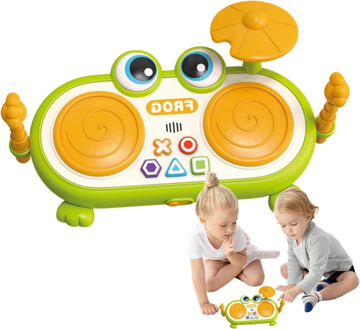 Trommelset Kinderen - Muziekinstrumenten Speelgoed - Muziek Leren - Met Lichten en Geluiden - 31.7 x 11.3 x 21.5 cm