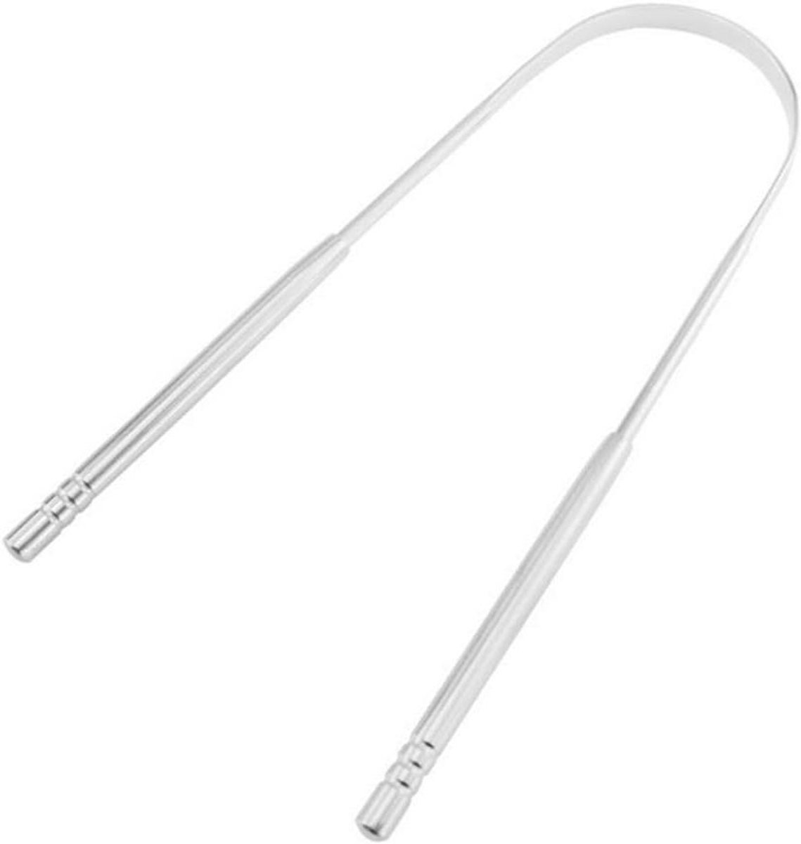 Tongschraper Roestvrijstaal - Tongreiniger Mondhygiëne - Frisse Adem - Verstelbaar Ontwerp - 13.5 cm - Zilver
